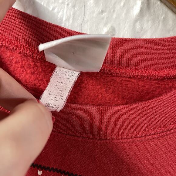 Not So Ugly Christmas Sweatshirt NIU Huskies Red Champion Large - Picture 5 of 6